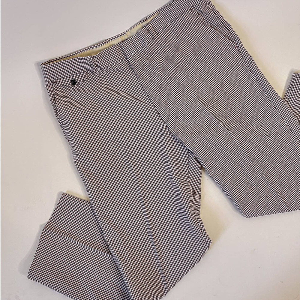 70s Vintage Southport Mens Trousers in Brown Plaid Size 36w